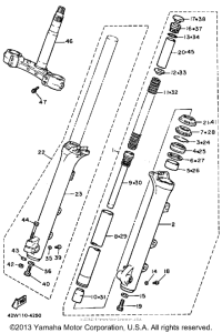 XV700N Передняя вилка