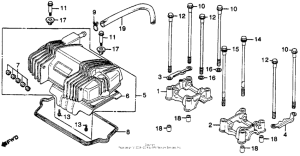 CM400 Cylinder head cover + camshaft holder