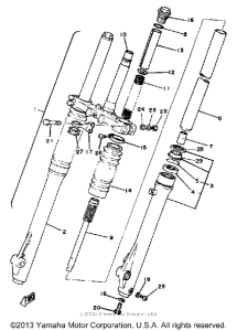 TT250H Передняя вилка