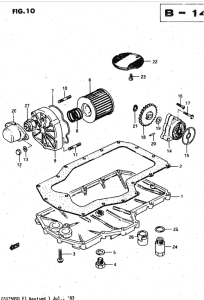 GSX750 Oil pump - oil filter