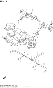 GSX1300R (ABS) Throttle Body Hose / joint (Gsx1300Ral4 E28)