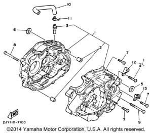 TW200E Картер двигателя