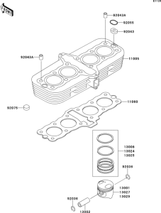 ZR750 Цилиндр и поршни