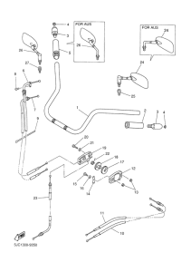 XVZ13TFL Steering handle. cable
