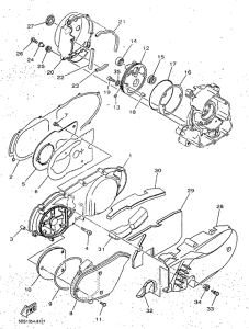 YP125R Крышка картера двигателя