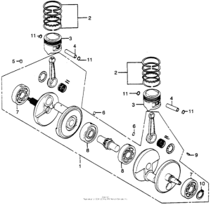  Коленчатый вал и поршни
