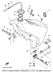 WR250Z Топливный бак