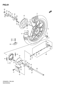 DR200 Rear wheel complete assy