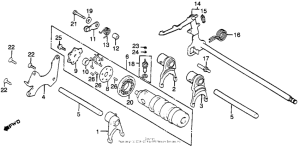 CB400 Gearshift drum + gearshift arm