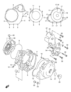 TL1000 Crankcase cover ass`y  (v
