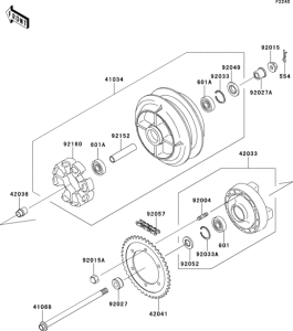 VN800 Задняя ступица колеса
