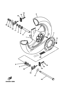 TDR125 Rear wheel complete assy