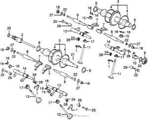  Распределительный вал и клапана