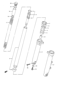 GSF400 Передняя вилка