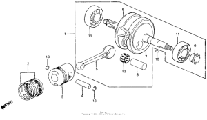 CT110 Коленчатый вал и поршни