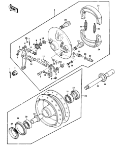 KH250 Front hub / brake