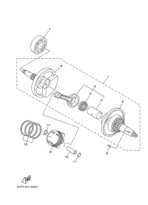 T135FI Crankshaft & piston