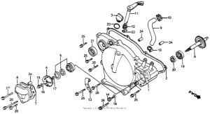 CR80R Right crankcase cover + water pump 83