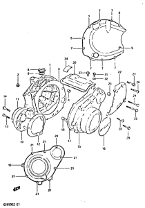 GS650 Crankcase cover ass`y  (v