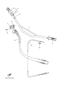 WR250F Steering handle. cable