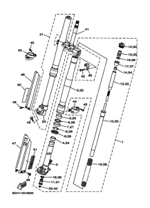 WR250Z Вилка передней оси