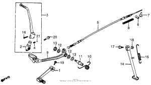 XR500 Brake pedal + gearshift pedal + kick starter arm