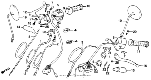CM450 Cm450e control levers + switches + cables
