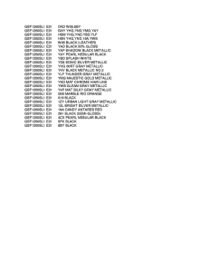 GSF1250S Color chart