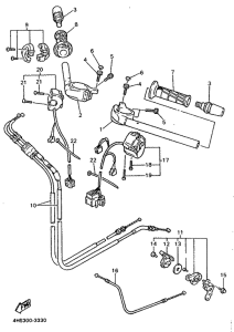 YZF750SP Steering handle. cable