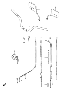 AX115 Handle bar - control cable