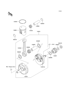 KX125 Коленвал и поршни