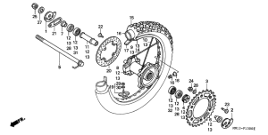 XR600R Rear wheel complete assy