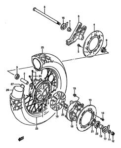DR750 Rear wheel complete assy