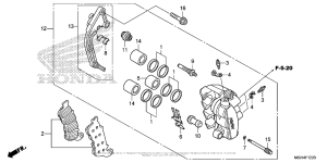 VFR1200X (DCT) Передний тормозной суппорт левый