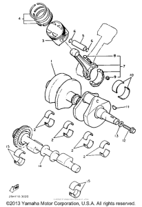 XVZ13TC Коленчатый вал и Поршень
