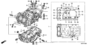 CTX700N DCT Картер двигателя