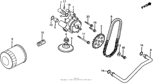 VT750C Oil pump + oil filter
