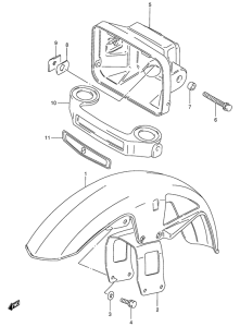 GS125 Front fender - headlamp housing