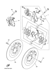 TZ250 Передний суппорт