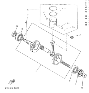 CW50 Коленчатый вал и поршни