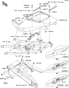 ZX900 Side covers / chain cover(zx900-f2)