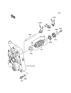 KLX150 Валы и вилки переключения передач