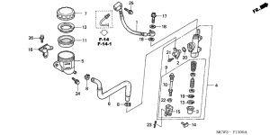 VFR800 (ABS) Rr. brake master cylinder