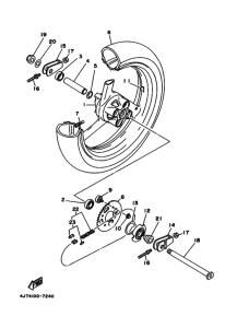 TZ125 Rear wheel complete assy