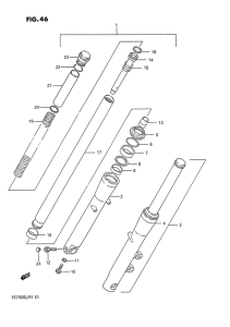 VS750 Вилка передней оси