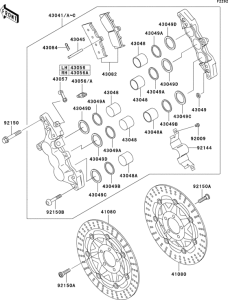 ZX750 Передний тормоз
