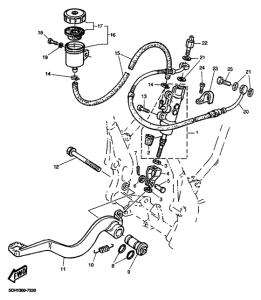 TT600R Задний торм цилиндр