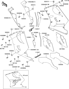 ZX1100 Cowling lowers(1 / 2)(zx1100-d3)