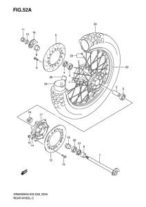 DR650 Rear wheel complete assy