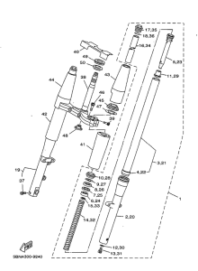 XVS650A Передняя вилка